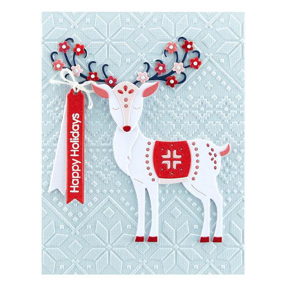 Spellbinders - Winter Tales Collection - Embossing Folder - Ski Lodge-ScrapbookPal