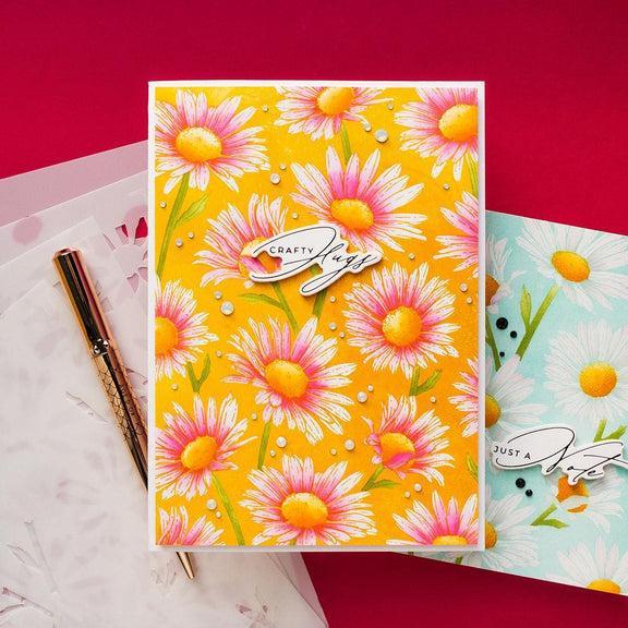 Spellbinders - Yana's Daisies Collection - Press Plates &amp; Dies - Crafty Hugs Sentiments-ScrapbookPal