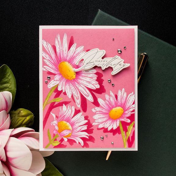 Spellbinders - Yana's Daisies Collection - Press Plates &amp; Dies - Crafty Hugs Sentiments-ScrapbookPal