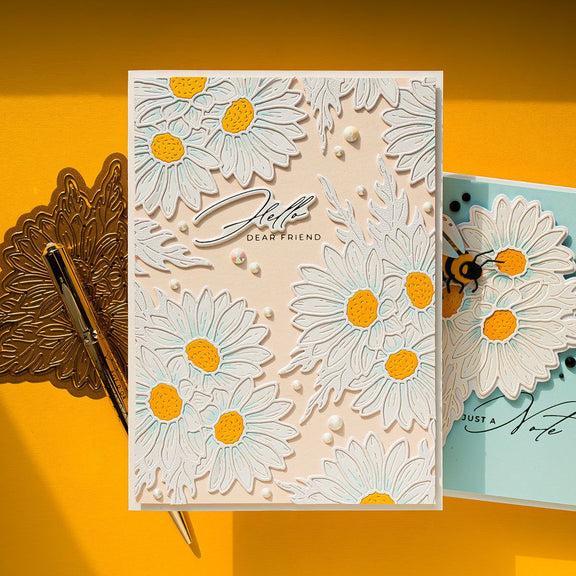 Spellbinders - Yana's Daisies Collection - Press Plates &amp; Dies - Crafty Hugs Sentiments-ScrapbookPal