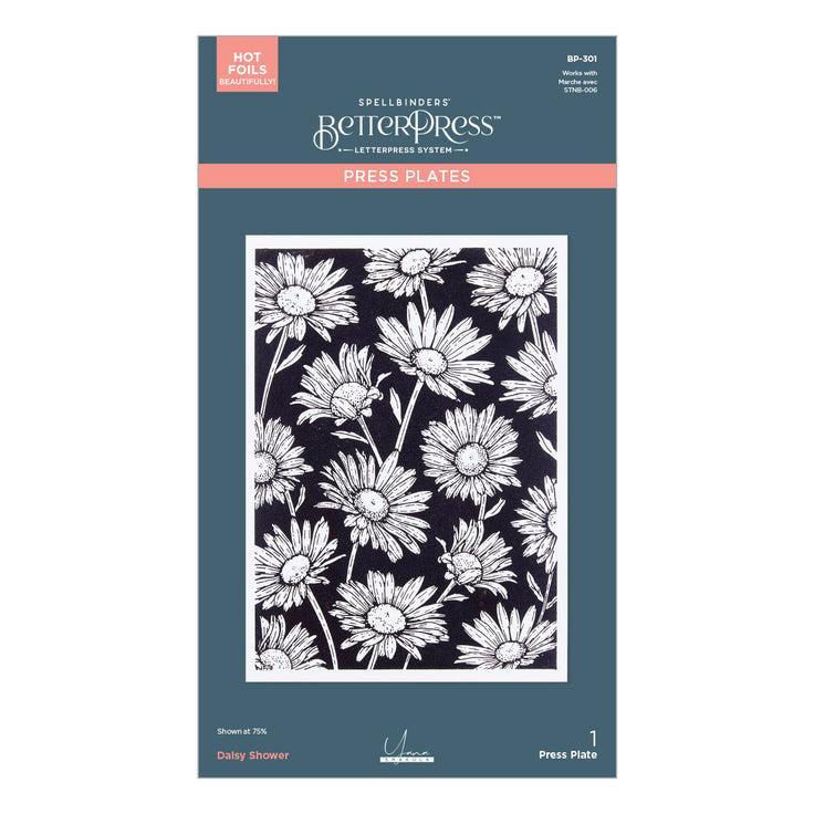 Spellbinders - Yana's Daisies Collection - Press Plates &amp; Stencils - Daisy Shower-ScrapbookPal