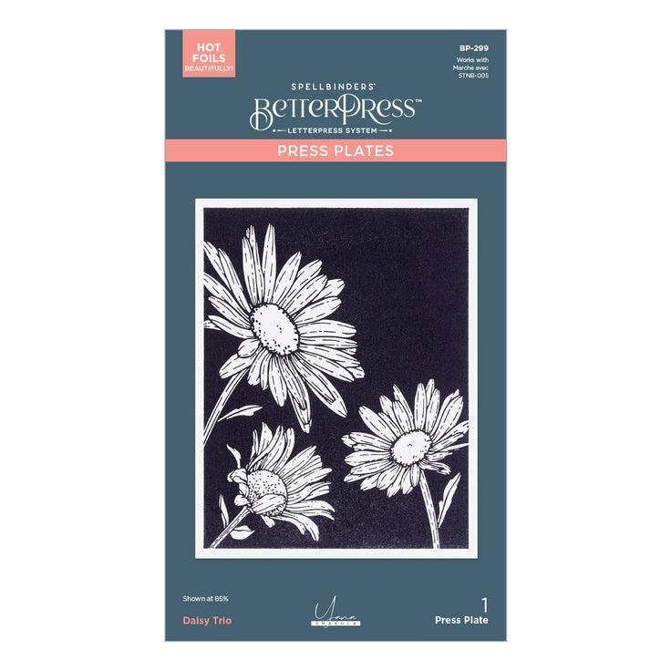 Spellbinders - Yana's Daisies Collection - Press Plates &amp; Stencils - Daisy Trio-ScrapbookPal