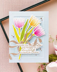Spellbinders - Yana's Tulips Collection - Letterpress + Foil Plate & Dies - Bouquet of Hugs Sentiments-ScrapbookPal