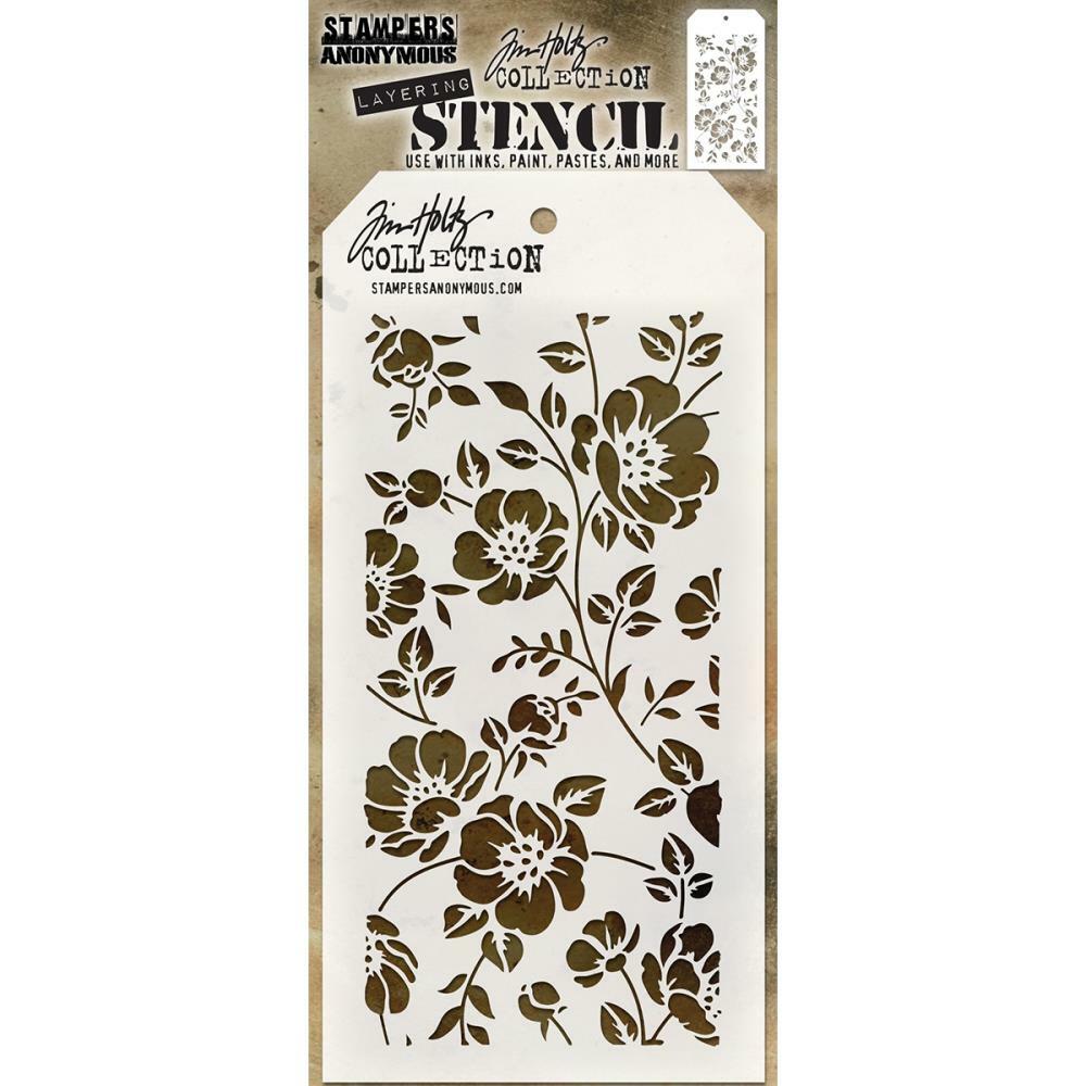 Stampers Anonymous - Tim Holtz Layered Stencil - Floral-ScrapbookPal
