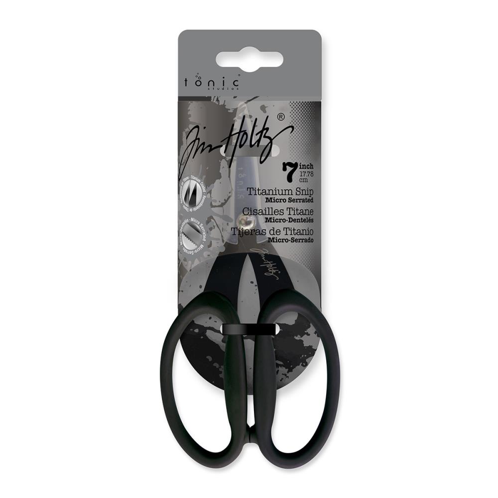 Tonic Studios - Tim Holtz - Kushgrip Non-Stick Micro Serrated Scissors 7"-ScrapbookPal