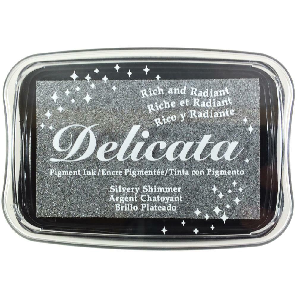 Tsukineko - Delicata Ink Pad - Silvery Shimmer-ScrapbookPal