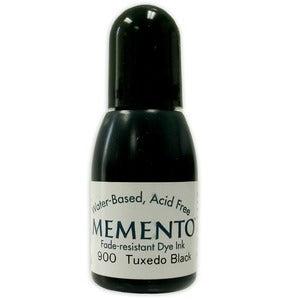 Tsukineko - Memento Dye Ink Refill - Tuxedo Black-ScrapbookPal